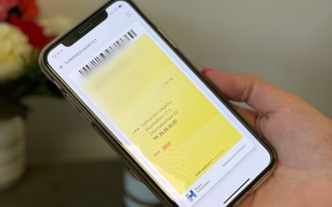 Geltona sveikatos draudimo kortelė (Sundhedskort) telefone